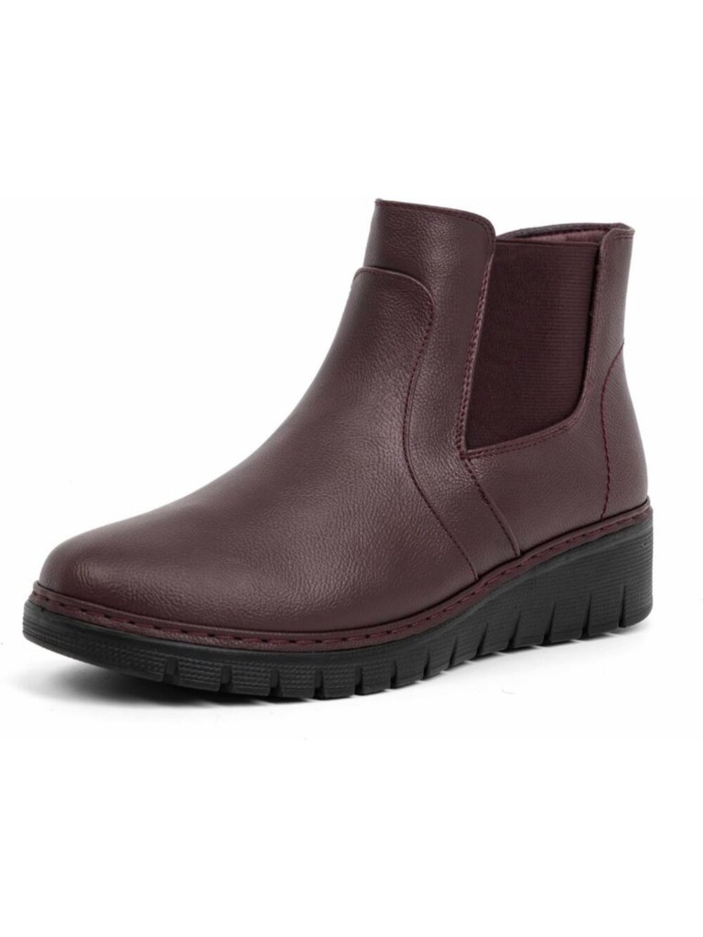 Comfortable Women's Ankle Boots - Lightweight Wedge Chelsea Booties with Arch